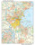 Boston, Massachusetts Wall Map, small - 11.25" x 14.5" Matte Plastic