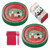 HOME & HOOPLA Christmas Camper Holiday Van Large Oval Paper Dinner Plates, Guest Napkins, and Forks (Serves 16)