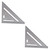 Operitacx 2pcs Triangular Ruler Tools Protractors Engineering Triangle Ruler Carpentry Squares for Rafters The Frame Square Tool Metric Triangle Protractor Aluminum Alloy Accessories Manual