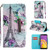 StarCity Samsung Galaxy J4 Plus Case, PU Leather Wallet Case Folio Flip Case Stand Cover with Card Slots [Wrist Strap] for Samsung Galaxy J4 Plus (2018) (Paris Flower)