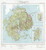 Historic Prints 20" x 24" 1977 Map of Acadia National Park & Vicinity Hancock County Maine