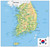 25"x24" Heavyweight Photo Quality Paper : South Korea Physical Map [Laminated]