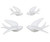 FANWNKI Ceramic Flying Birds Sparrows Wall Mount Hanging Decor White-Set of 4