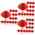Abaodam 75 Pcs Small Lantern Festive Lantern Ornament Flocking Red Lanterns New Year Lanterns Spring Festival Hanging Lantern Spring Festival Ornament Red Decor Lucky Lamp Plastic Foldable