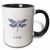 3dRose 179156_4""Dream Dragonfly" Two Tone Mug, 11 oz, Black