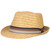 Panama Jack Straw Fedora Hat - Matte Toyo, Stripe Band, Elasticized Sweatband, 1 3/4" Brim (Large/X-Large) Natural