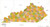 Kentucky ZIP Code Map with Counties - Standard - 36" x 20" Paper
