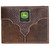 John Deere Men's Access Wallet Tan/Brown Bi-Fold Leather Passcase