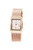 Ellen Tracy Womens Rose Gold Tone Rectangle Mesh Band Watch Rose Gold Tone