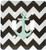 3dRose lsp_201994_2 Aqua blue anchor with black and white chevron pattern Double Toggle Switch Multicolor