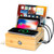 Bamboo Charging Stations for Multiple Devices, Upgrade Desk Docking Station Organizer for Cell Phones, Tablet, AirPods, iWatch Stand
