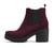 Soda Top Shoes Jaber Ankle Boot W Lug Sole Elastic Gore and Chunky Heel (Wine ISU, 7.5)