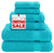 American Bath Towels for Bathroom, 6 Piece Turkish Towel Set, 2 Bath Towels 2 Hand Towels 2 Washcloths, 100% Turkish Cotton Aqua Blue Towel Set