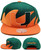Mitchell & Ness Miami Hurriances New Sharktooth Green Orange Era Snapback Hat Cap