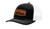 Heritage Pride Laser Engraved Leather Patch Mountain Range Mesh Back Trucker Hat, Black/White
