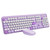 Wireless Typewriter Keyboard and Mouse - Wireless Keyboard with Silent Wireless Mouse, Cute Retro Keyboard Mouse Combo, 2.4G USB Computer Keyboard and Mouse for Windows Laptop/Desktop/PC(Purple)