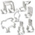 Music Notes Cookie Cutters Set - 7 PCS - G Clef, Eighth Note, 2 Eighth Note, A Quarter Note, Piano, Violin and Guitar - Stainless Steel