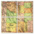 Wyoming Coaster of Vintage Map (Set of 4)