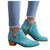 Gibobby Ankle Boots for Women,Pointed Toe Cutout Ankle Booties Slip-on Low Stacked Chuncky Low Heel Western Chelsea Booties Light Blue