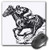 3dRose LLC 8 X 8 X 0.25 Inches Jocky and Horse Racing Mouse Pad (mp_26013_1)