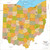 MapSherpa Ohio ZIP Code Map with Counties - Standard 36'' x Paper