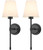 ShineTech Wall Sconces Set of 2, Hardwired Retro Industrial Wall Lamp, Bathroom Vanity Sconces Lights with White Fabric Shade, Wall Mounted Light for Bedroom Living Room Mirror Room Decor, Black ShineTech Wall Sconces Set of 2, Hardwired Retro Industrial Wall Lamp, Bathroom Vanity Sconces Lights with White Fabric Shade, Wall Mounted Light for Bedroom Living Room Mirror Room Decor, Black