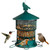 Bird Feeder for Outdoors Hanging, Metal Wild Bird Feeders Squirrel Proof, Retractable 4 lbs Seed Large Capacity Outside Feeder for Cardinal, Finch, Sparrow, Blue Jay (Green)