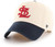 '47 St. Louis Cardinals Hat Mens Womens Clean Up Adjustable Baseball Cap, Cream/Natural White, Navy Blue Visor, One Size