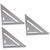 NUOBESTY 3pcs Triangular Ruler for rafters protractors Woodworking framing Square Engineering Triangle Ruler Square Protractor Frames Guitar Tool Measuring Ruler Supplies Box Aluminum Alloy
