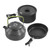 Topyond Black Camping Cookware Set, Portable Outdoor Backpacking Small Pot Plate Teapot Combination, Compact and Lightweight, Cooking Set for Outdoor Camping Trips