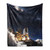 Lunarable Outer Space Throw Blanket, Space Shuttle Taking Off Star Field Scientific Astrophotography Art, Flannel Fleece Accent Piece Soft Couch Cover for Adults, 70" x 90", Blue Yellow