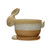 Creative Co-Op Stoneware Rabbit Saucer, Multicolor Planter, Tan
