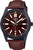 Casio MTP-VD02BL-5E Men's Black IP Brown Dial Leather Band 3-Hand Analog Watch