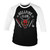 Stranger Things Officially Licensed Hellfire Club Baseball 3/4 Sleeve T-Shirt (White-Black), Large