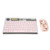 GLOGLOW Keyboard Mouse Combo, Transparent 3 Mode Connect Wireless Keyboard Mouse Combo Ergonomic for Mobile Phone (Pink)