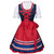 QIGUANDZ Women's German Oktoberfest Costume Adult Dirndl Traditional Bavarian Beer Carnival Fraulein Cosplay Maid Dress QIGUANDZ Women's German Oktoberfest Costume Adult Dirndl Traditional Bavarian Beer Carnival Fraulein Cosplay Maid Dress