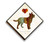 Australian Cattle Diamond Shaped Mounted Dog Art Print by Dan Morris