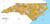 MapSherpa North Carolina ZIP Code Map with Counties - Standard 36'' x 17.5'' Laminated
