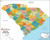 South Carolina Counties Map - Large - 48" x 38.5" Paper