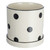Creative Co-Op Textured Stoneware Polka Dots and Saucer, Black and Ivory Planter