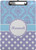 Personalized Purple Damask & Dots Clipboard (Letter Size)