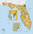 Florida ZIP Code Map with Counties - Standard - 36" x 37.25" Paper