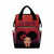 InterestPrint Personalized Name Backpack Custom Princess Red and Black Glitter Nappy Bags Customized Diapering Bag Backpack Casual Daypack Travel Shoulder Bag for Hiking Camping Work