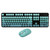 Wireless Keyboard Mouse Combo, 104 Keys Gaming Keyboard and Mouse Set, Low Noise, Colorful Keyboards with 3 DPI Adjustable Gaming Mouse for Windows, Computer, Desktop, PC (Mixed Color Blue)