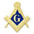Square & Compass Gold & Black Masonic Auto Emblem - 2" Tall