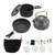 Nikou Camping Cookware Set Pan Pots Pans Camp Cooking Backpacking Gear Black Portable Outdoor Small Pot Plate Teapot Combination