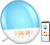 Smart Sunrise Alarm Clock, Wake Up Light Alarm Clocks for Bedrooms, Teens Heavy Sleepers Kids,Sleep Aid with FM Radio, Sunrise/Sunset Simulation, 4 Alarm Clock, 7 Natural Sounds, APP Remote Control
