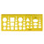 Yellow Ruler,Geometric Drawings Templates Architectural Stencil Clear Ellipses Drafting Templates Ruler Student Measuring Tool