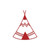 Tipi Tent Silhouette Vinyl Decal Notebook Car Laptop 4.5" x 5.5" (Red)