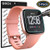 QIBOX Screen Protector Compatible Fitbit Versa & Versa Lite Edition, 3-Pack Waterproof Tempered Glass Screen Protector Compatible Fitbit Versa Smart Watch [Ultra Clear/Scratch Resistant/Anti-Bubble]